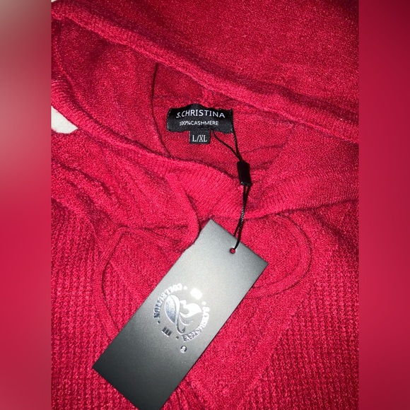 S.Christina Maroon/Red Cashmere Hoodie - Picture 7 of 8